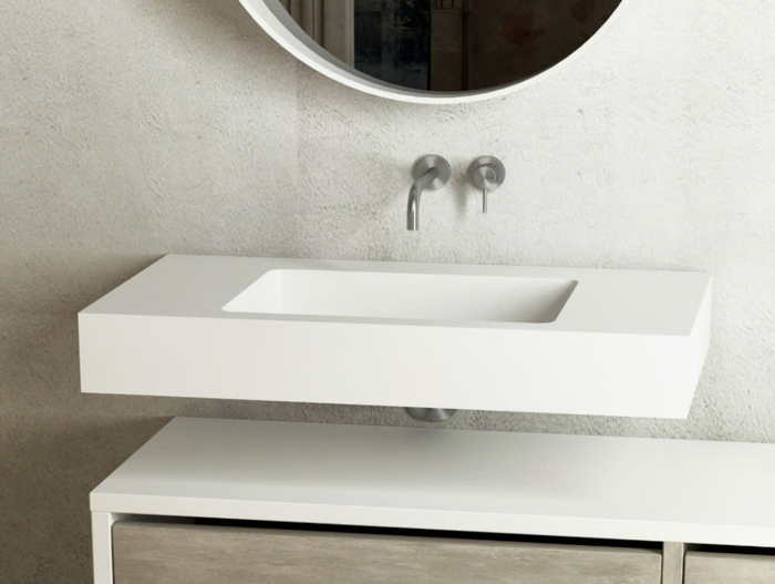 BIG-L SLOP - Wall-mounted rectangular Luxolid® washbasin _ Relax Design